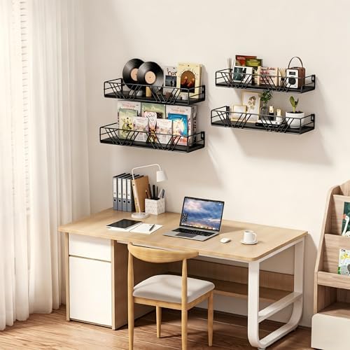 Floating Shelves for Wall, 4 Sets Rustic Shelf - Image 6