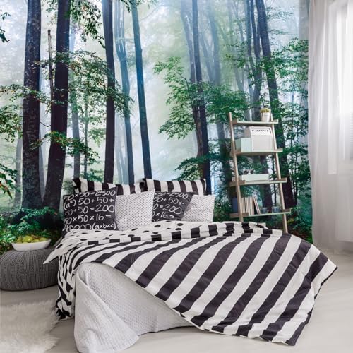 -Green Forest Landscapes Woodland Tree Fabric Wallpaper Living Room Bedroom by YIHWM-PurchaseNow