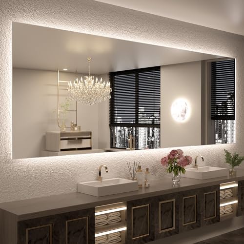 Keonjinn 84" x 32" LED Backlit Mirror Bathroom, HD Tempered Glass by Keonjinn