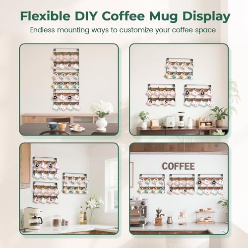 EsLuker.ly Mug Holder Hanger Cup Display Rack Wall Mounted, 3 Pack - Image 6