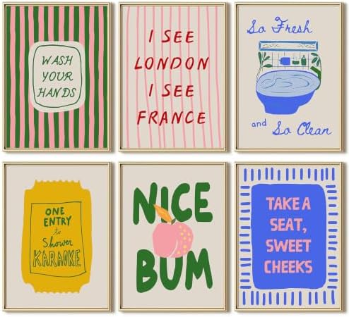 Funny Bathroom Wall Art Decor Cute Dopamine Pictures Colorful Y2k Poster by Youillne