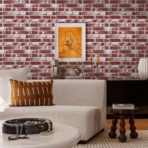 COMSTICKC 3D Peel and Stick Red Brick Wall Stickers, Ultra-Light & Flexible - Image 4