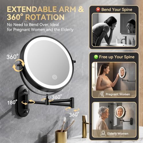 Auxmir 1X/30X Wall Mounted Makeup Mirror - Image 6