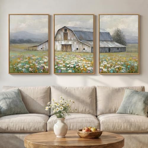 Framed Farmhouse Landscape Wall Art by Cuspin