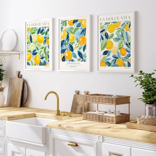 Tanmart Lemon Wall Art Decor Kitchen Canvas Wall Art Pictures Fruit Wall Art - Image 5