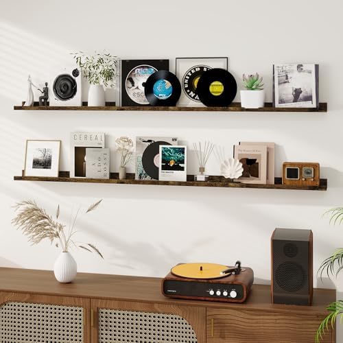 Dreamland Picture Ledge Shelf for Wall, Floating Shelves Set of 2, 72 inch Long - Image 2