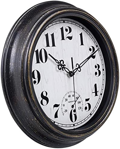 zyzamay 12 Inch Indoor Outdoor Clocks, Waterproof Wall Clock - Image 2