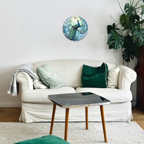 peacoblue Peacock Wall Clocks Battery Operated - Image 3