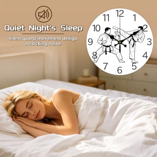 Martial Arts Wall Clock Silent Non-Ticking 12" - Image 4