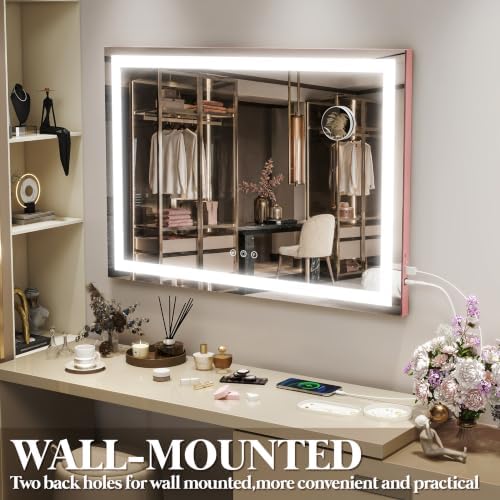 FENNIO Vanity Mirror with Lights 32''x22'' Makeup Mirror with Lights, Lighted - Image 4