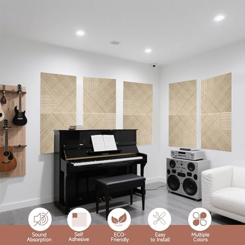 TO-TH Sound Absorbing Panels Self-Adhesive Acoustic Panel 6Pack, Rustic Oak - Image 4