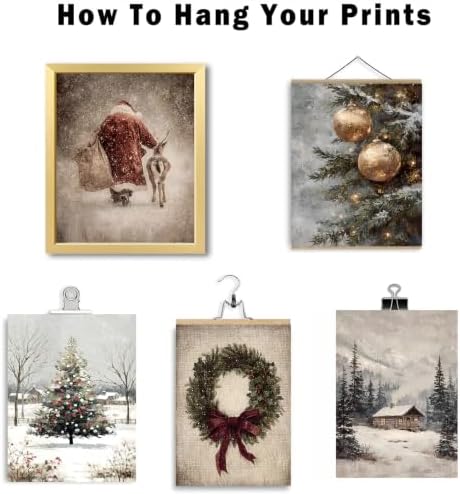KBKBART 12pcs Christmas Wall Art Prints, Winter Holiday Canvas Art Prints - Image 2