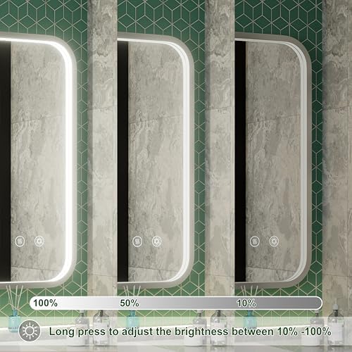 40"x30" Silver LED Bathroom Mirror - Image 3