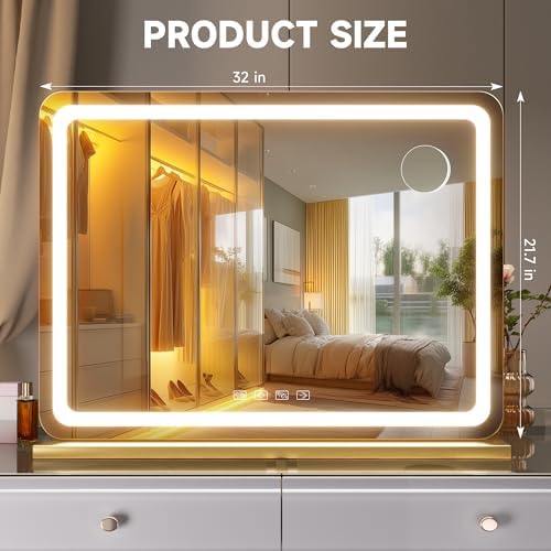 Hasipu Vanity Mirror with Lights and Bluetooth Speaker, Lighted Makeup Mirror - Image 3