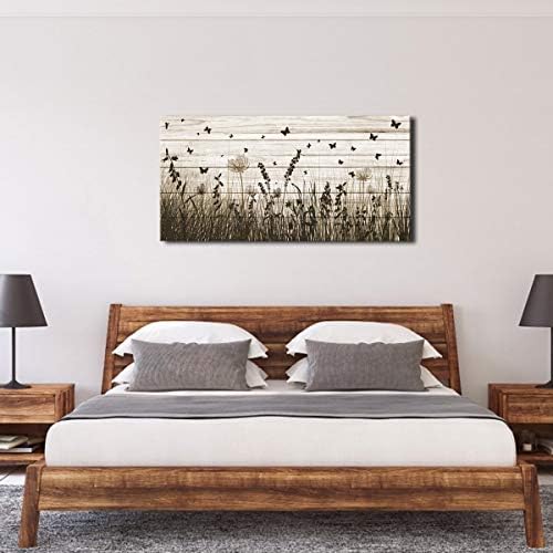 Wildflower Wall Art Autumn Canvas Picture Butterfly Grass Dandelion Artwork - Image 6