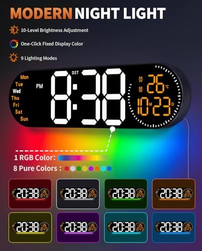 17.2 Inch Large Digital Wall Clock - Image 4
