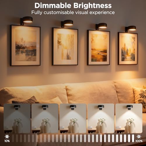 4-Pack Picture Lights for Wall, Rechargeable Wireless Poster Lights - Image 3