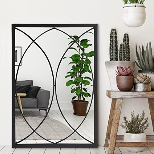HQiJun Black Rectangle Wall Mirror, Farmhouse Decorative Mirror - Image 7