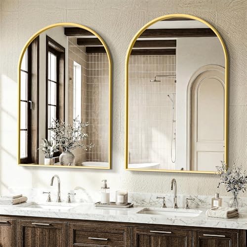 AMOISE Arched Bathroom Mirror for wall, 2 Pack 36"x24" Vanity Mirror by AMOISE