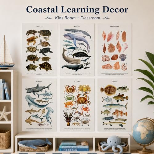 PeuYot Marine Life Wall Art, Unframed Canvas Posters, Vintage Sea Turtle Whale - Image 3