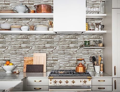 Timeet Stone Peel and Stick Wallpaper 17.3 x 197in Brick Wallpaper - Image 4