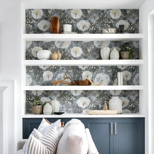 Nukofal Dandelion Wallpaper Peel and Stick Floral Wallpaper 16.9"x196.8" - Image 4