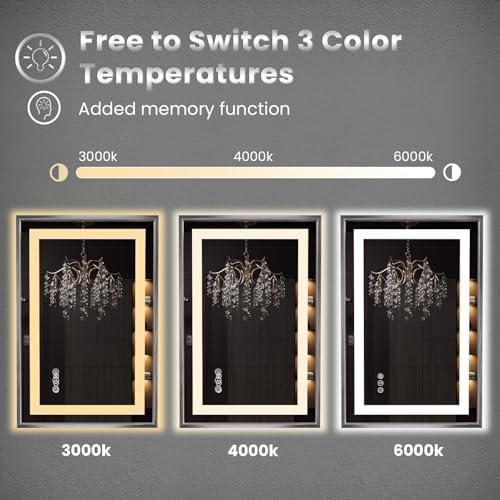Amorho LED Bathroom Mirror 72"X36", Front Light and Backlit - Image 4