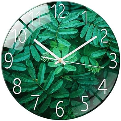 Ergocar Glass Wall Clock Silent Scanning Mechanical Round Glass Wall Clock by Ergocar