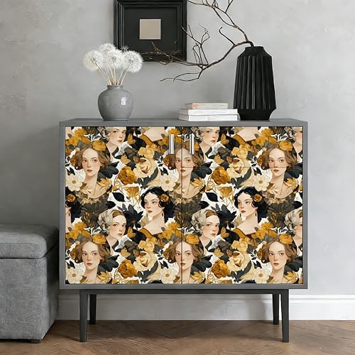 Vintage Floral Portrait Peel and Stick Wallpaper, Butterfly Wallpaper - Image 2