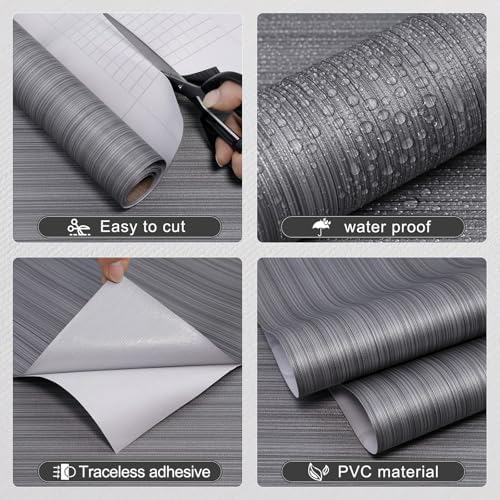 Grasscloth Peel and Stick Wallpaper Textured Thick 15.7"x118" Fabric Linen - Image 2