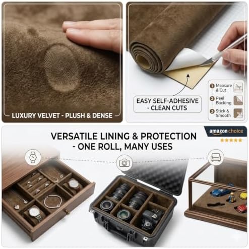 Self Adhesive Velvet Liner Roll, Peel and Stick Flock Premium Iced Pattern - Image 4