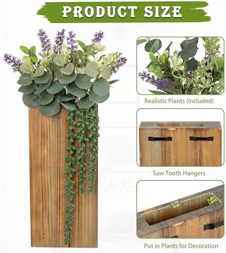 DILATATA Wood Wall Planters 2 Pack - Image 2