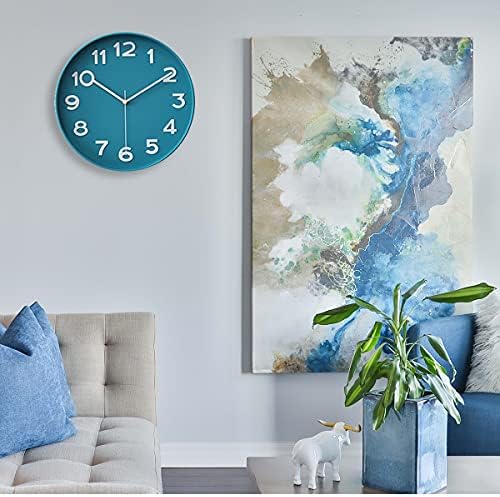 HZDHCLH 12 inch Blue Wall Clocks Battery Operated, Small Silent Non Ticking - Image 4