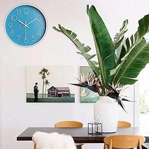 Lake Blue Vintage Style Non-Ticking Wall Clock, Battery Operated Quartz Analog - Image 5