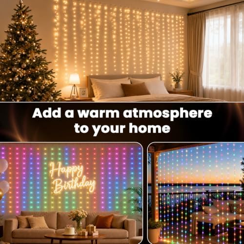 Twinkle Star 300 LED Dual Color Christmas String Curtain Lights - Image 6