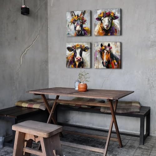 Abstract Animals Wall Art Colorful Cow Picture - Image 6