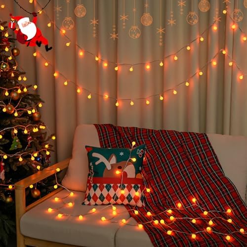 JMEXSUSS Connectable 100 LED Globe Orange Halloween Lights Indoor - Image 3