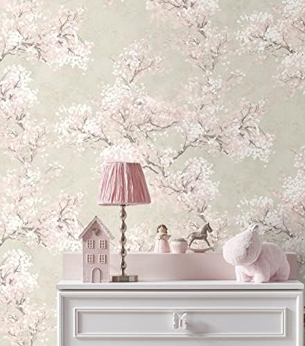 NextWall Cherry Blossom Grove Impressionistic Peel and Stick Wallpaper - Image 7