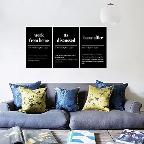 3 Piece Inspirational Canvas Wall Art, Quote "Work From Home - Image 3