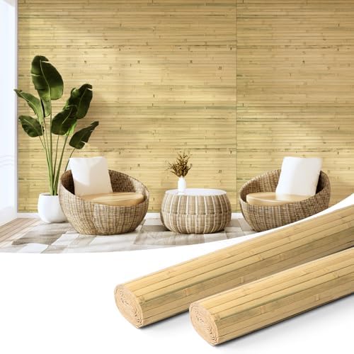 Art3d 48 x 96 in Pole Wrap Natural Bamboo Wall Panel by Art3d
