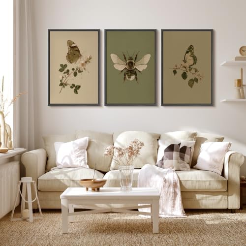 MUDECOR Framed Canvas Print Wall Art Set Butterfly Bee Set - Image 2