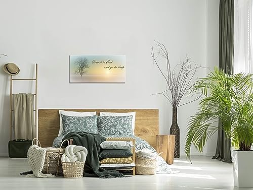 Lasdel Canvas Wall Art of Misty Sunset & Tree Plant Picture - Image 4
