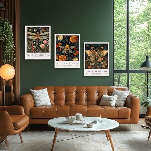 Hianan Wrapped Canvas Morris Dragonfly Floral Wall Art Set of 3, 16x24 in - Image 4