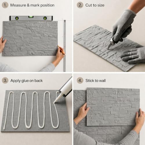 GLSLAND 3D Faux Stone Wall Panels - Image 6