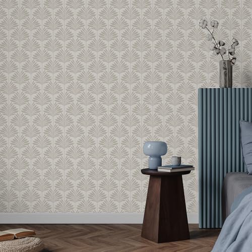 Main Street Peel and Stick Wallpaper Sheets, Neutral Palm - Image 5