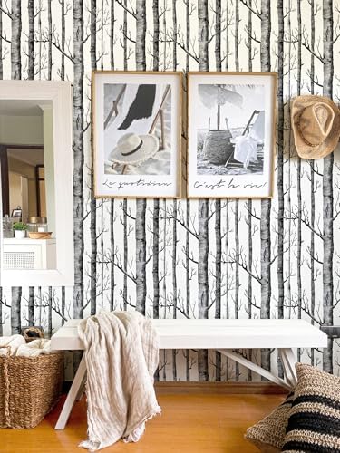 17.7" x 118" Birch Tree Wallpaper Peel and Stick Wallpaper - Image 3