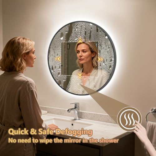 Niccy 24" Round LED Bathroom Backlit Mirror - Image 2