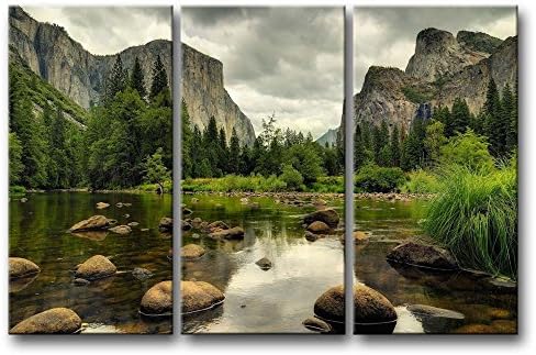 Yosemite Wall Art Nature National Park Canvas Lake Mountain Picture Print by So+Crazy+Art