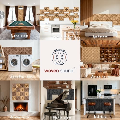 WoveN SounD Acoustic Wall Panels, Natural Oak, 16 Pack, 12x12 in - Image 5