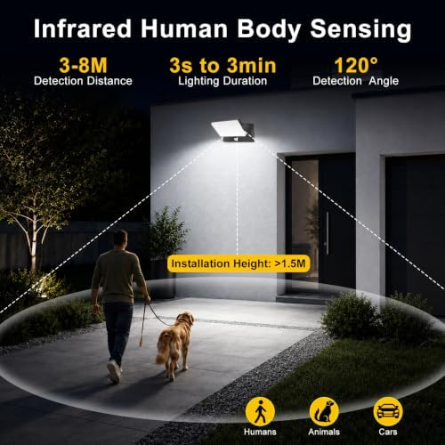60W Motion Sensor Outdoor Wall Lights 360° Rotatable LED Panel 5000K - Image 4